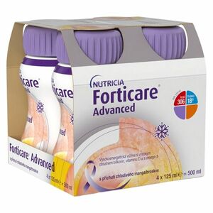 FORTICARE Advanced příchuť chladivého mango/broskev 4 x 125 ml obraz