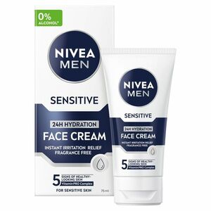 NIVEA Men Sensitive Hydratační krém 75 ml, Druh zboží: Pleťový krém, Objem (ml): 75 ml, Klíčová vlastnost: Hydratační obraz
