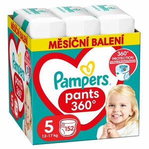 PAMPERS Pants vel.5 Plenkové kalhotky 12-17kg měsíční balení 152 ks obraz