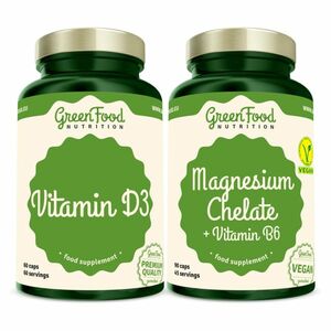 GREENFOOD NUTRITION Magnesium chelate 90 tobolek + vitamin D3 60 tobolek obraz