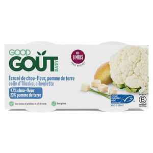 GOOD GOUT Treska pestrá s květákem a brambůrky BIO 2x190 g obraz