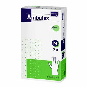 Ambulex Rukavice latexové jemně pudrované vel. M 100 ks obraz