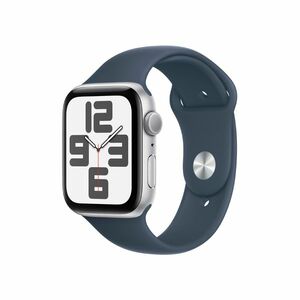 Apple Watch SE 44 mm sport band S/M smart hodinky Silver/Storm Blue obraz