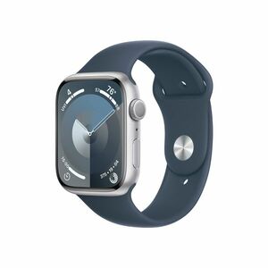 Apple Watch S9 45 mm sport band S/M smart hodinky Silver/Storm Blue obraz