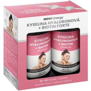 MOVIT ENERGY Beauty Dárkové balení Kyselina hyaluronová + Biotin FORTE 60+60 kapslí obraz