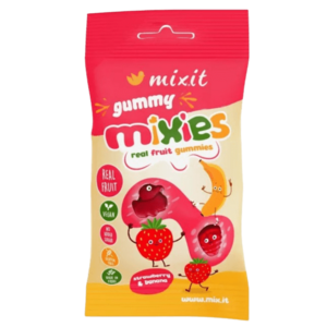 MIXIT Gummy Mixies Jahoda & banán - přírodní želé bonbóny 35 g obraz