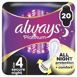 ALWAYS Platinum secure Night hygienické vložky s křidélky 20 ks obraz