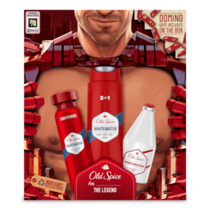 OLD SPICE Ironman pro muže, S deodorantem ve spreji, sprchovým gelem a vodou po holení Whitewater se svěží vůní obraz