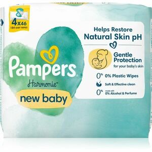 Pampers Harmonie New Baby vlhčené čisticí ubrousky pro děti 4x46 ks obraz