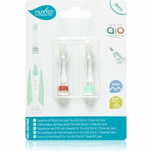 Nuvita Sonic Clean&Care Replacement Brush Heads náhradní hlavice pro sonický bateriový zubní kartáček pro miminka Sonic Clean&Care Small Red/Green 3 m obraz