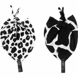 KLRK Home Wild B&W Leopard&Giraffe mazlicí dečka s uzlem 26x26 cm 2 ks obraz