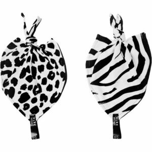 KLRK Home Wild B&W Leopard&Zebra mazlicí dečka s uzlem 26x26 cm 2 ks obraz