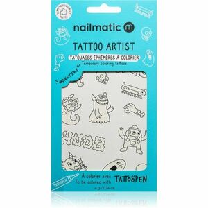 Nailmatic Tattoo Artist Temporary Coloring Tattoos tetování pro děti 3 y+ Monsters 9x16, 3 cm obraz