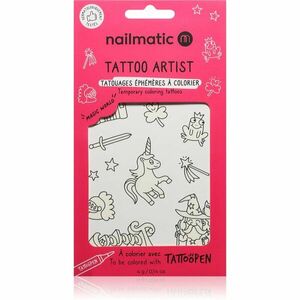 Nailmatic Tattoo Artist Temporary Coloring Tattoos tetování pro děti 3 y+ Magic World 9x16, 3 cm obraz