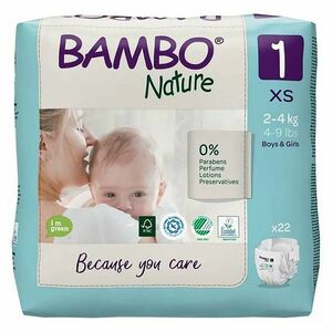 BAMBO Nature 1 Dětské plenkové kalhotky 2-4 kg 22 ks obraz