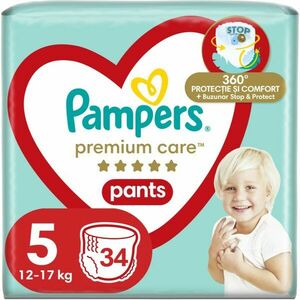 Pampers Premium Care Pants Junior Size 5 jednorázové plenkové kalhotky 12-17 kg 34 ks obraz