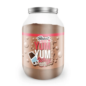 GYMBEAM BeastPink Yum Yum Whey chocolate hazelnut 1000 g obraz