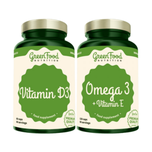 GREENFOOD NUTRITION Duopack Omega 3 + Vitamin E 120ks a Vitamin D3 60ks obraz