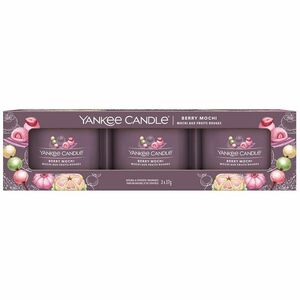 Yankee Candle Sada votivních svíček ve skle Berry Mochi 3 x 37 g obraz