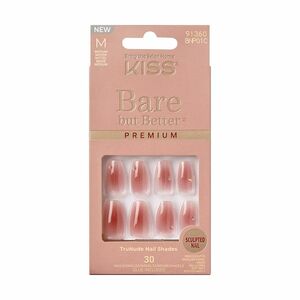 KISS Nalepovací nehty Bare-But-Better Premium Nails - Shine 30 ks obraz