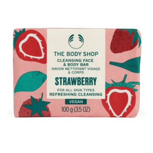 The Body Shop Tuhé mýdlo na obličej a tělo Strawberry (Cleansing Face & Body Bar) 100 g obraz