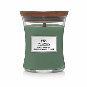 WoodWick Vonná svíčka váza střední Mint Leaves & Oak 275 g obraz