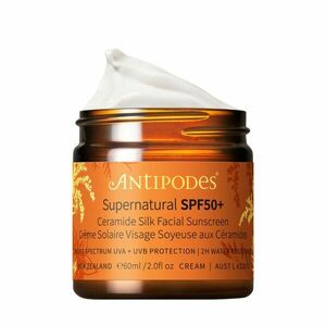 Antipodes Jemný opalovací krém na obličej SPF 50+ Supernatural (Ceramide Silk Facial Sunscreen) 60 ml obraz