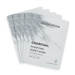 Revolution Skincare Sada pleťových masek s černým uhlím Biodegradable (Purifying Charcoal Sheet Mask) obraz