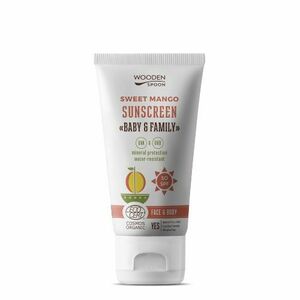 WoodenSpoon Opalovací tělové mléko Mango Baby & Family SPF 50 (Sun Lotion) 150 ml obraz