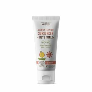 WoodenSpoon Opalovací tělové mléko Mango Baby & Family SPF 50 (Tanning Body Lotion) 100 ml obraz