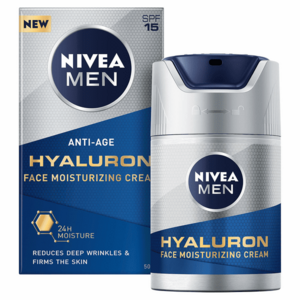 Nivea Hydratační krém proti vráskám Nivea Men Hyaluron SPF 15 (Face Moisturizing Cream) 50 ml obraz