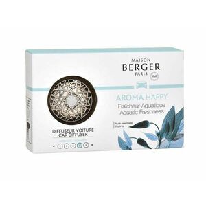 Maison Berger Paris Dárková sada difuzér do auta Aroma Happy chrome + náplň Svěžest vody obraz