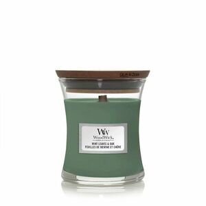 WoodWick Vonná svíčka váza malá Mint Leaves & Oak 85 g obraz