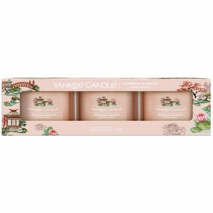 Yankee Candle Sada votivních svíček ve skle Tranquil Garden 3 x 37 g obraz