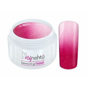 Ráj nehtů - Barevný UV gel THERMO - magenta/white metal - 5 ml obraz