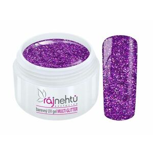 Ráj nehtů Barevný UV gel MULTI GLITTER 5 ml - Violet obraz