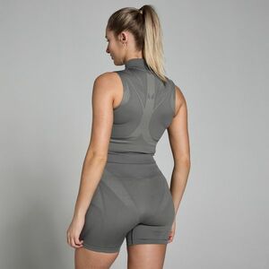 MP Dámské Tempo Ultra Geometric Seamless Zip Tričko bez Rukávů – Tmavošedé - XS obraz