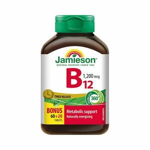 Jamieson Vitamín B12 s postupným uvolňováním 1200 mcg 80 tablet obraz