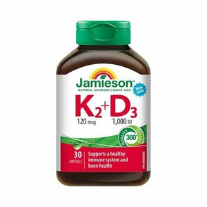 Jamieson Vitamíny K2 120 μg a D3 1 000 IU 30 kapslí obraz