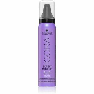 Schwarzkopf Professional IGORA Expert Mousse barvicí pěna na vlasy odstín 3-0 Dark Brown Natural 100 ml obraz