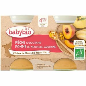 Babybio BIO jablko, broskev ovocný příkrm 2x30 g obraz