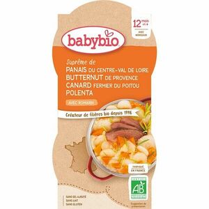 Babybio BIO pastinák s máslovou dýní, kachnou a polentou dětský příkrm 2x200 g obraz