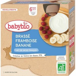 Babybio BIO malina a banán mléčná svačinka 4x85 g obraz