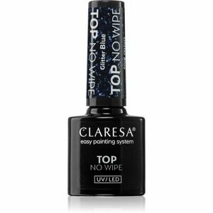 Claresa UV/LED Top Glitter No Wipe gelový vrchní lak na nehty třpytivý odstín Glitter Blue 5 g obraz