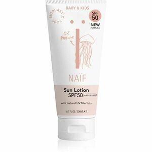 Naif Baby & Kids Sun Lotion SPF 50 opalovací krém bez parfemace pro děti od narození SPF 50 200 ml obraz