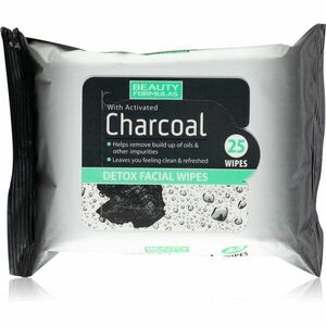 Beauty Formulas Charcoal odličovací ubrousky s aktivním uhlím 25 ks obraz