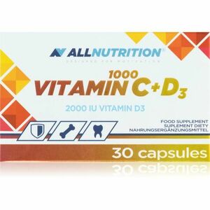 Allnutrition Vitamin C 1000 + D3 kapsle pro podporu imunitního systému, krásnou pleť, nehty a normální stav zubů 30 cps obraz