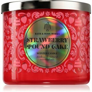 Bath & Body Works Strawberry Pound Cake vonná svíčka 411 g obraz