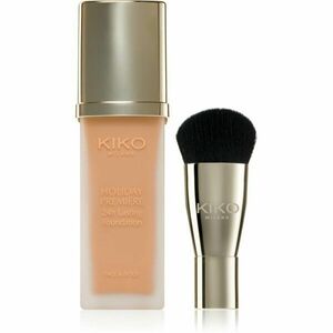 KIKO Milano Holiday Première 24h Lasting Foundation voděodolný tekutý make-up se štětcem odstín 06 Caramel 28 ml obraz