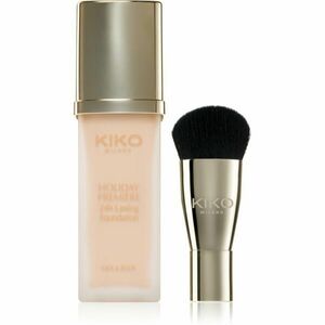 KIKO Milano Holiday Première 24h Lasting Foundation voděodolný tekutý make-up se štětcem odstín 01 Porcelain 28 ml obraz